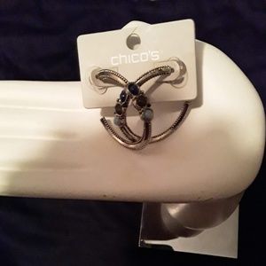 Women's NWT Gold Three Stone Chico's Earrings